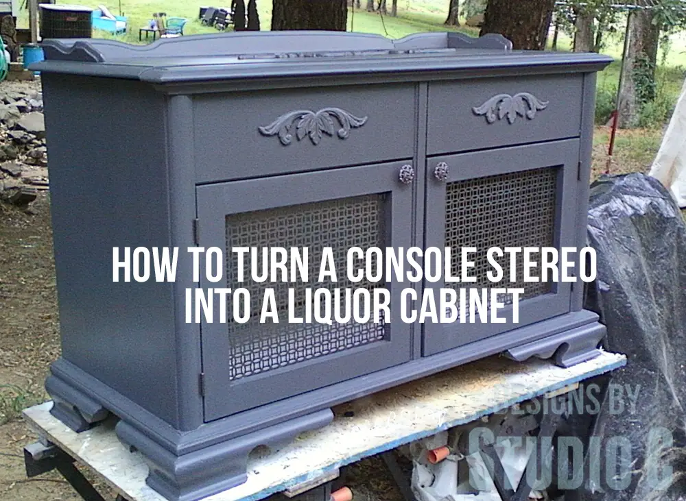Console Stereo Into A Liquor Cabinet
