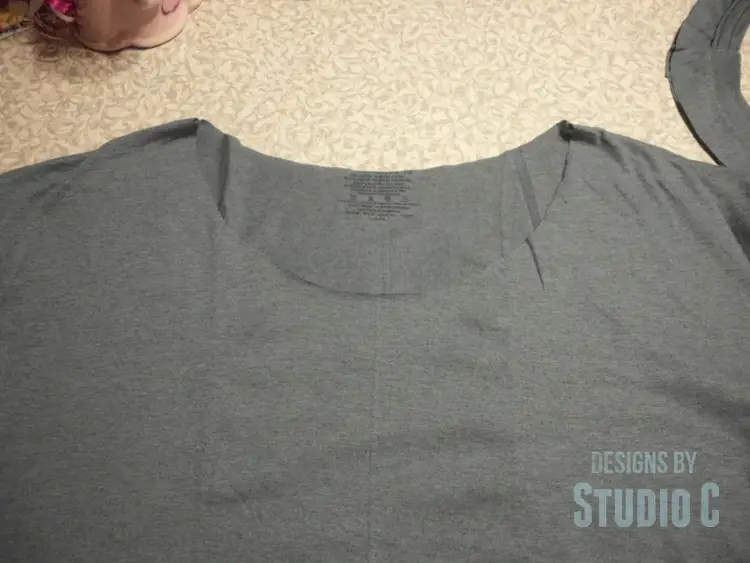 How to Girl Up a Man's T-Shirt raw edge at neck