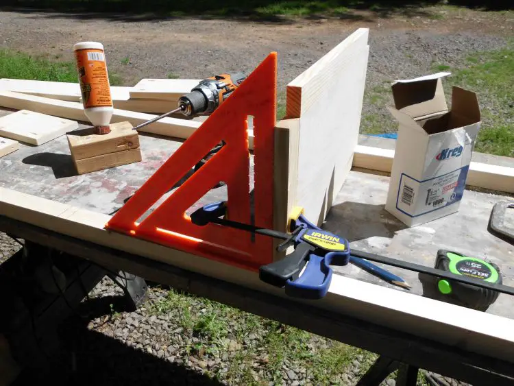 building the x tower squaring shelves