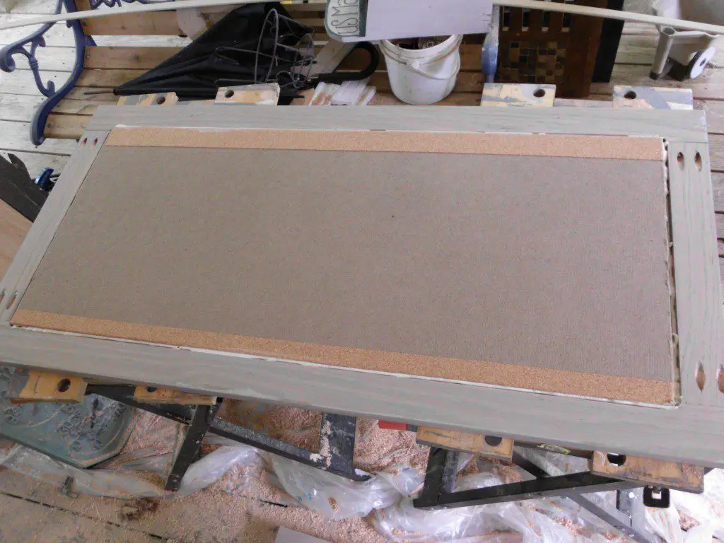 build a framed corkboard for display glued cardboard backing