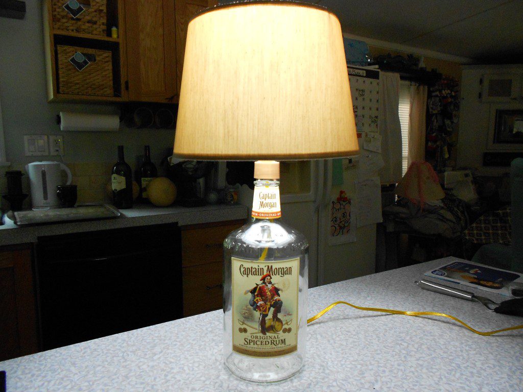 how to make a lamp with a liquor bottle