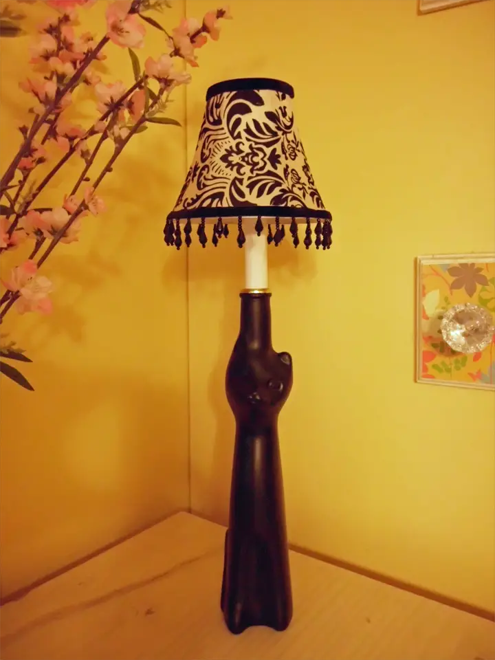 make a lamp from a wine bottle completed lamp