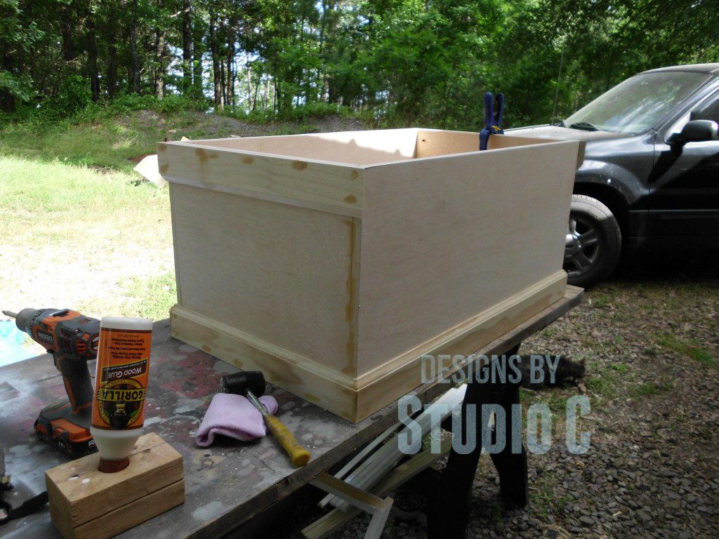 building the pb inspired rebecca trunk base trim