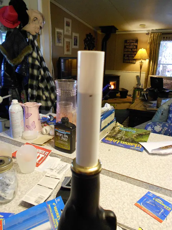 make a lamp from a wine bottle plastic cover