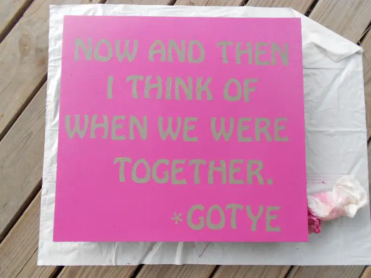 song lyric wall art removed vinyl letters