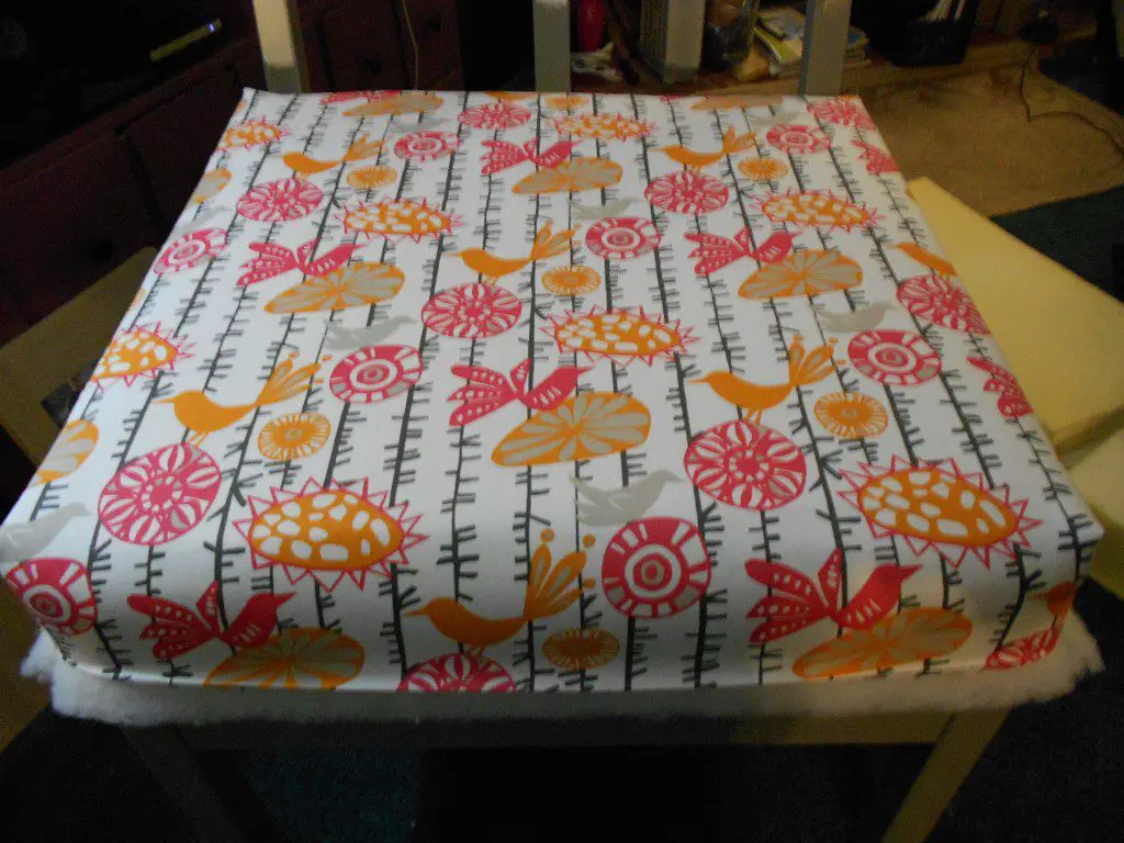 upholstering the PB teen inspired suite chair position fabric on seat