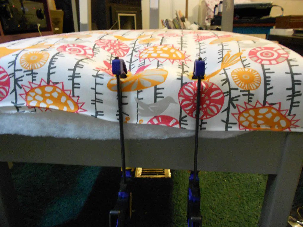upholstering the PB teen inspired suite chair stretching fabric