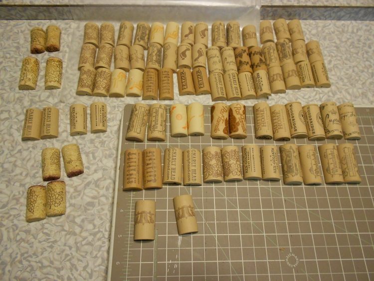 framed cork board wine bottle corks halved corks