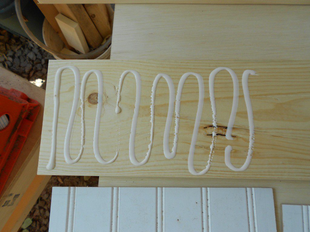 beadboard peg shelf glue application