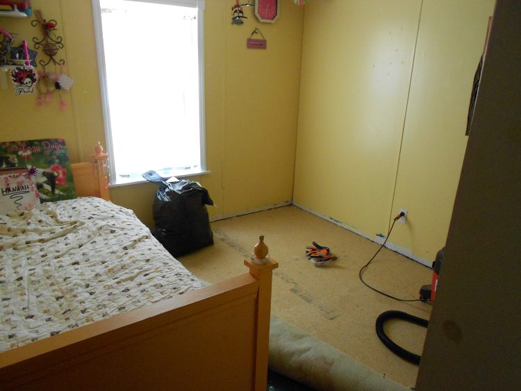 Teen Bedroom Makeover repaired floor