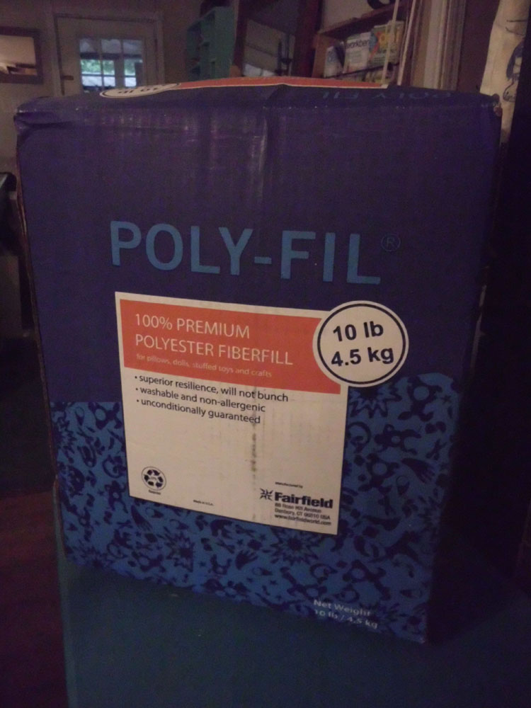 Make a Canvas Cube box of craft stuffing 