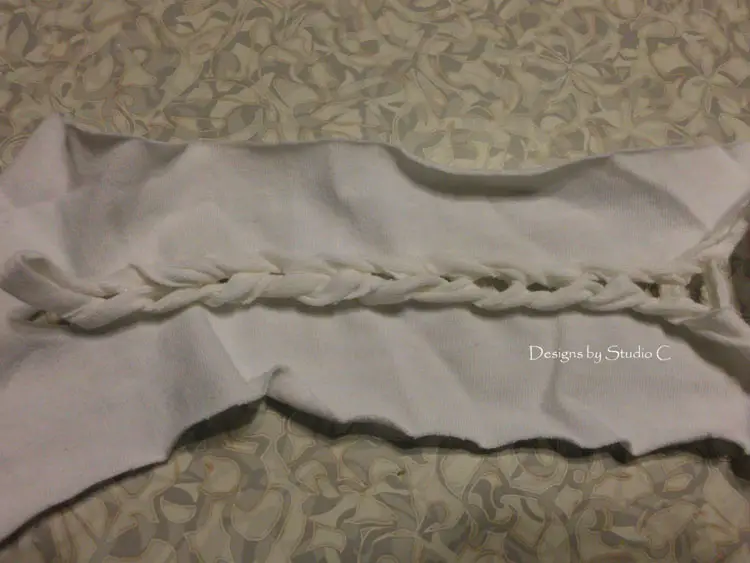 How to Alter a Man's T-shirt Again finished braid