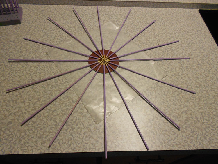 sunburst wall art finished skewer array