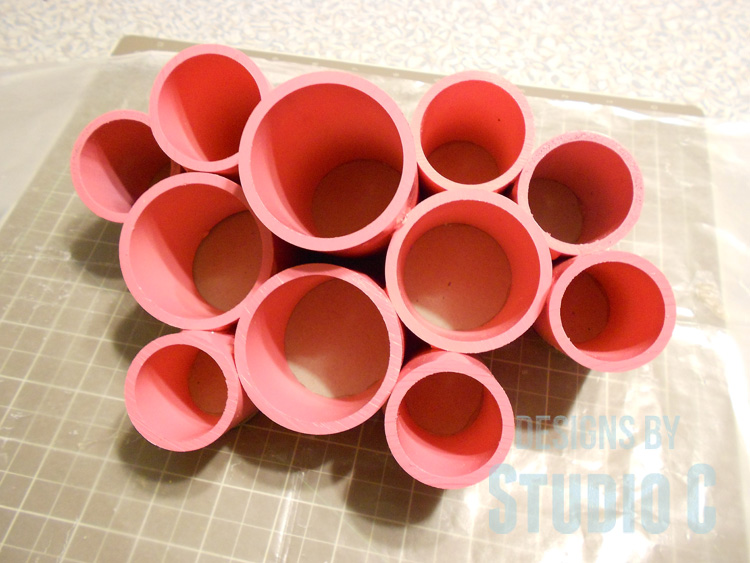 make desk organizing cups with pvc cardboard piece glued on