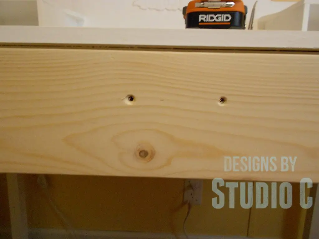 Easy Way to Install Drawer Fronts hole for handle