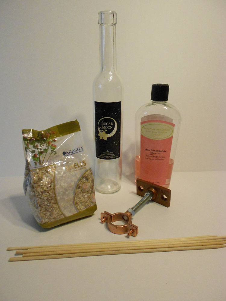How to Make a Fragrance Diffuser with a Wine Bottle supplies needed for project