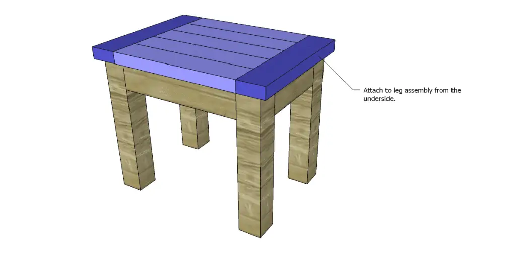 how to build a side table top secured drawing
