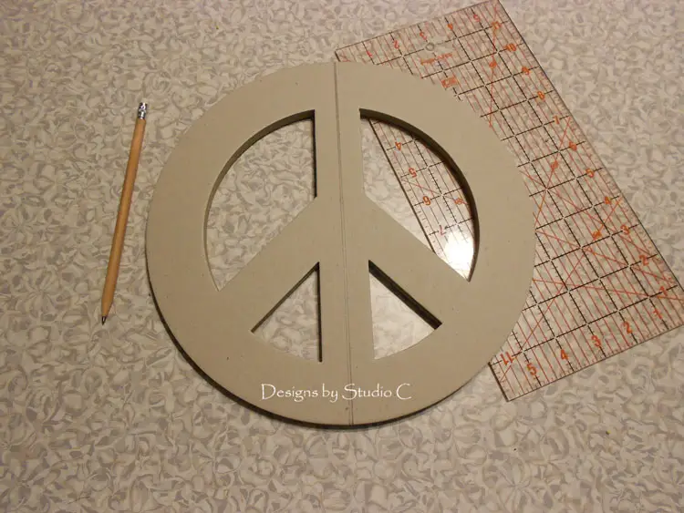 How to Make Peace Bookends draw a line on chipboard peace symbol 