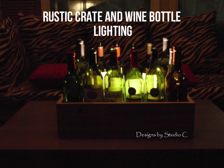 rustic crate wine bottle lighting