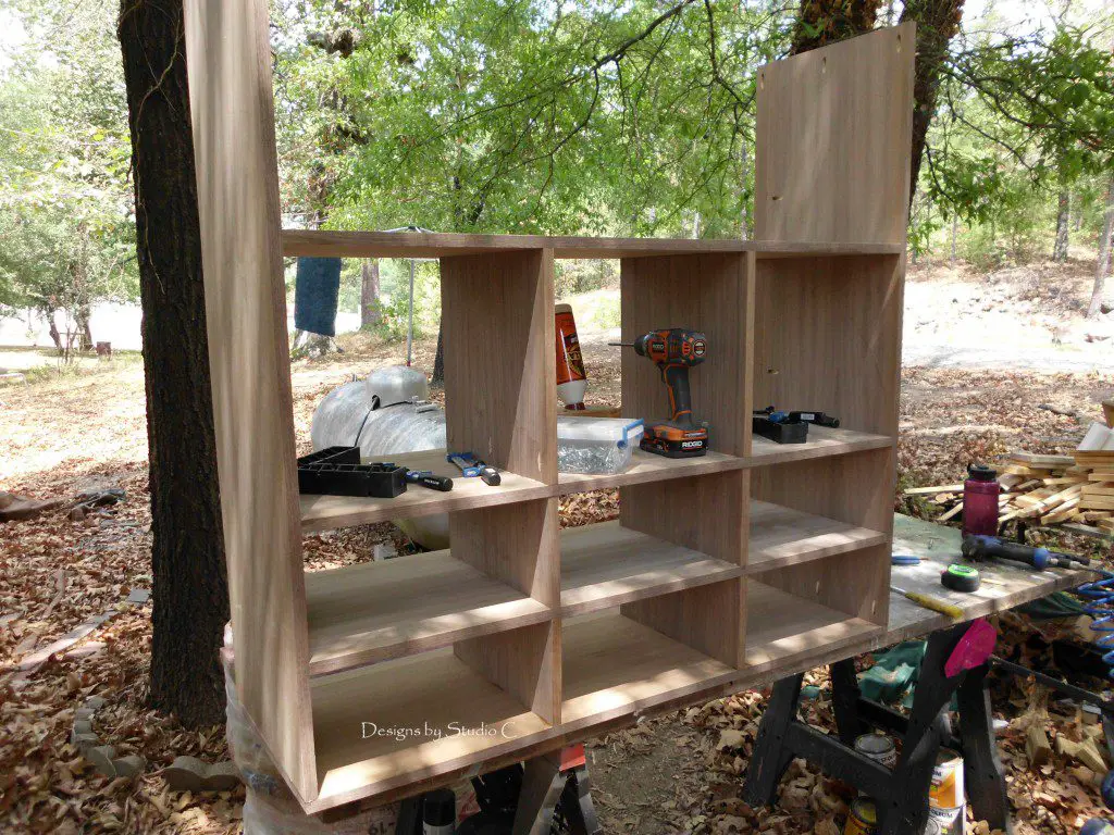 building a cabinet with plywood dividers and shelves