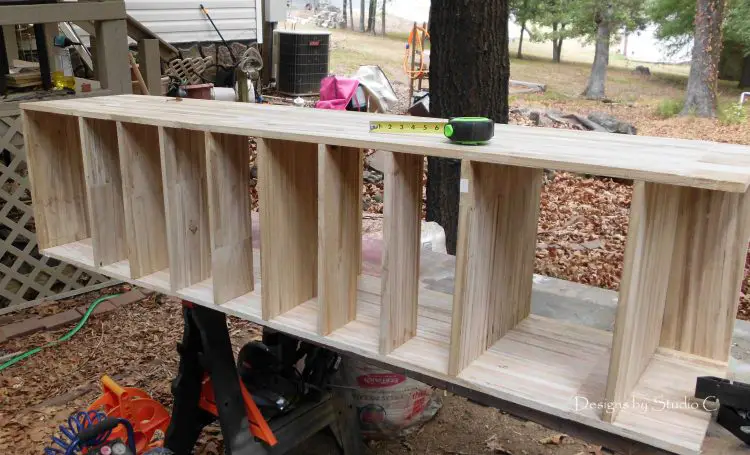 build bookcase with pine panels shelf placement