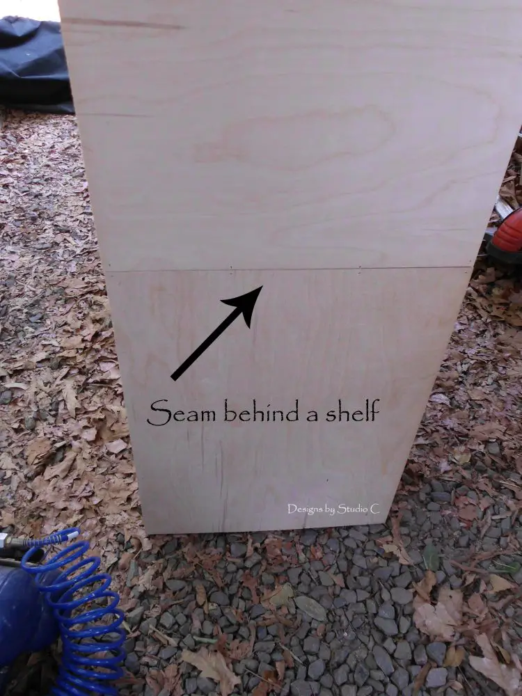 build a bookcase using pine panels back seam