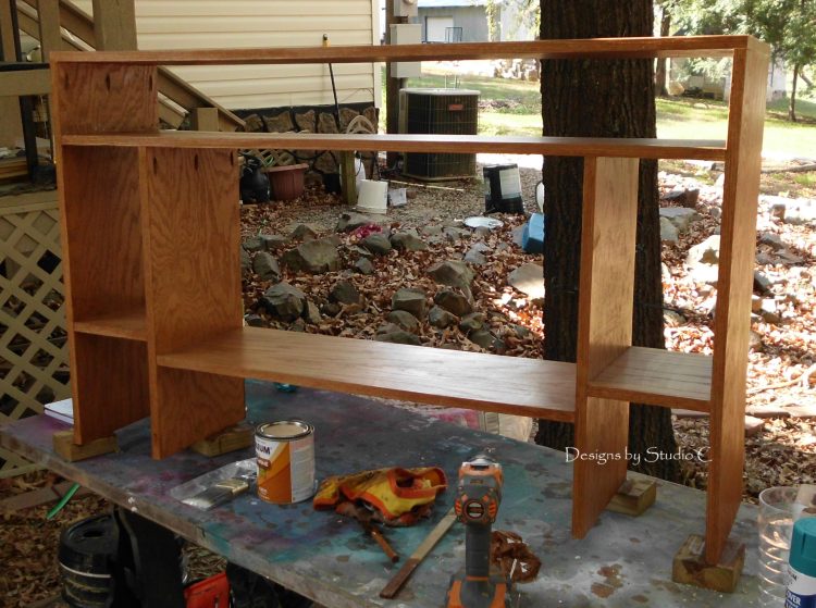 custom hutch old desk stain