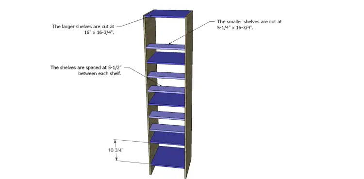 build bookcase with drawers shelf placement