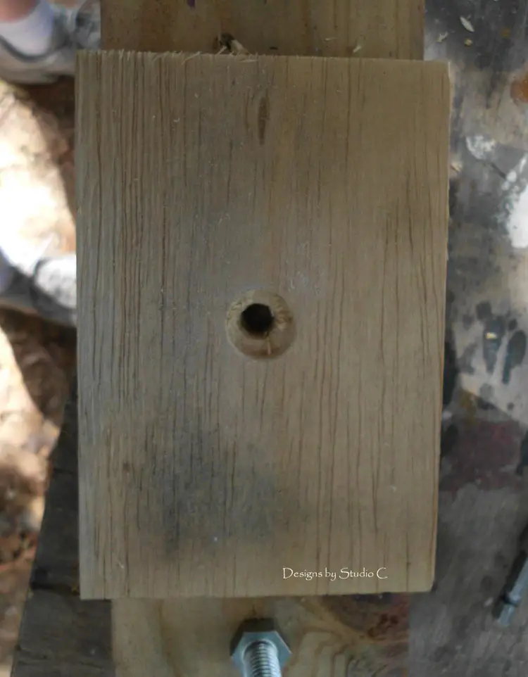 How to Make Glass Knob Wall Hooks drill hole in board
