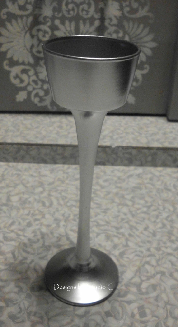 dollar store halloween pumpkin spray paint candle holder