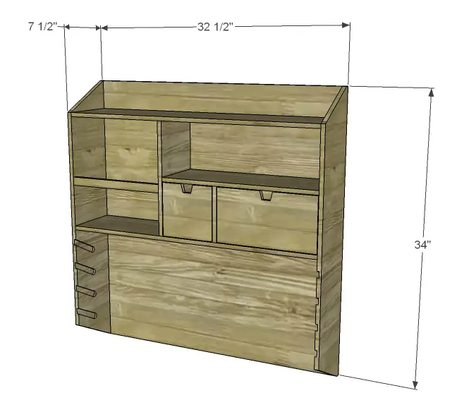 build a wall craft organizer dimensions