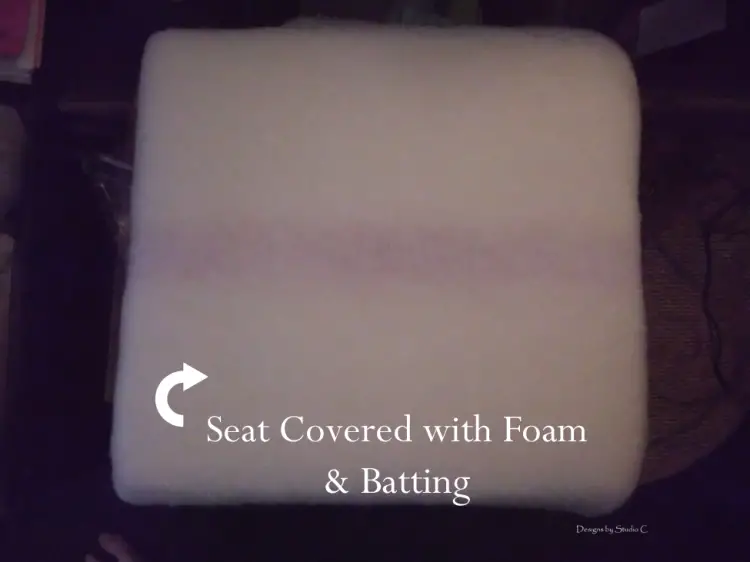 Free Plans to Build a Simple 30 inch Barstool seat covered with foam and batting