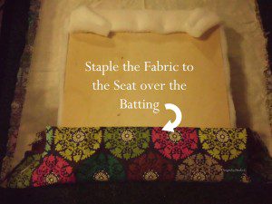 Free Plans to Build a Simple 30 inch Barstool staple fabric to the underside