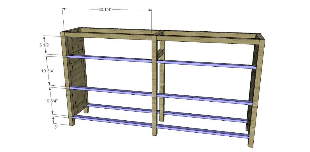 plans to build slim sideboard front and rear stretchers