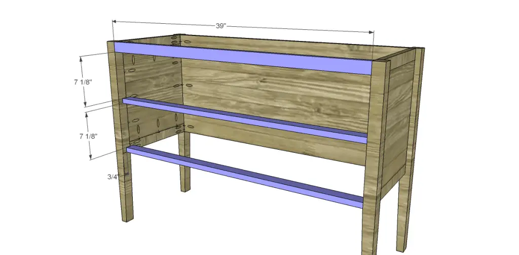 free furniture plans build gustavian console_Front Stretchers