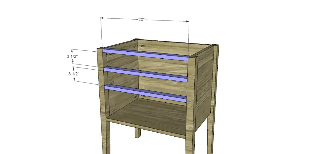 Free Plans to Build a Wisteria Inspired Dreamy Bedside Table_Front Stretchers