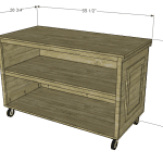 Free Plans to Build a Pottery Barn Inspired Shelton Kitchen Island back view dimensions