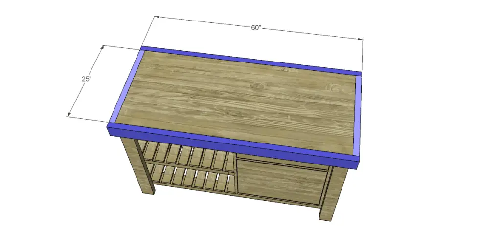 Free Plans to Build a New American Barnwood Kitchen Island_Top Trim