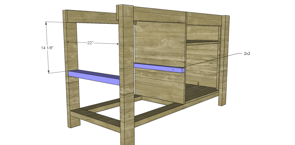 Free Plans to Build a New American Barnwood Kitchen Island_Upper Slat Supports 1