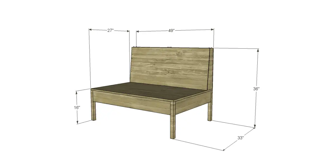Build a Teahouse Loveseat (no upholstery shown)