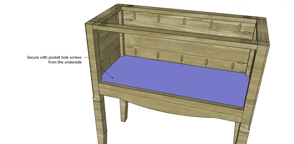 free plans to build a seventh ave inspired janikka table_Shelf 2