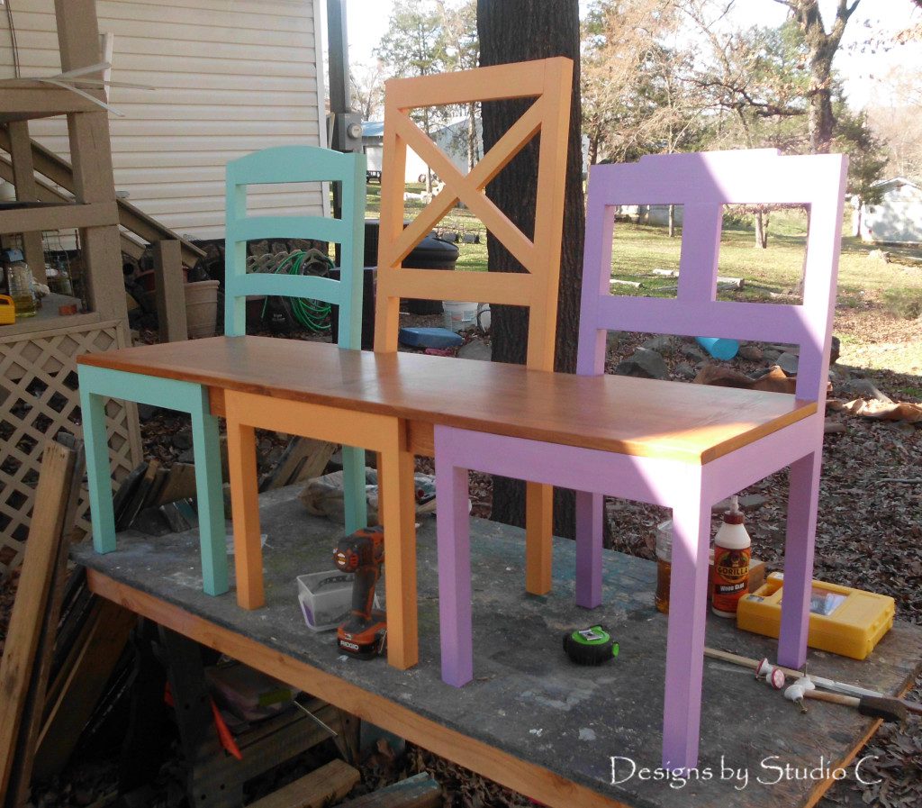 free plans to build a dining chair bench