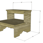 plans to build a step stool featured image with dimensions