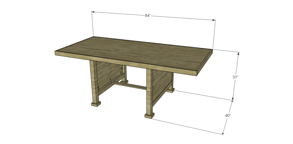 Free Plans to Build a Joss & Main Inspired Wesley Dining Table_Dimensions