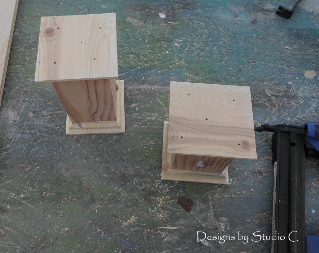 how to build decorative wood pedestals nailed together