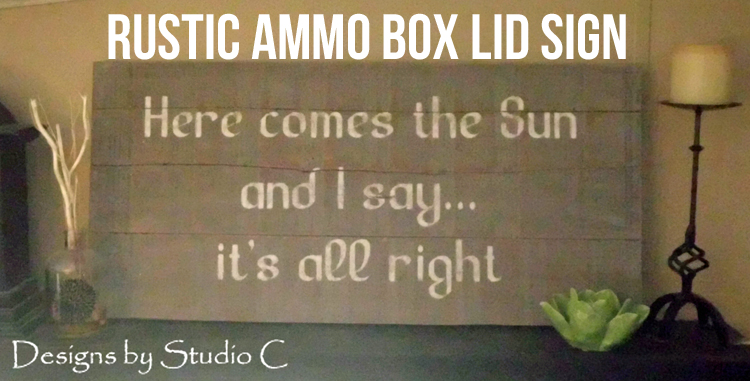 sign rustic ammo box lid