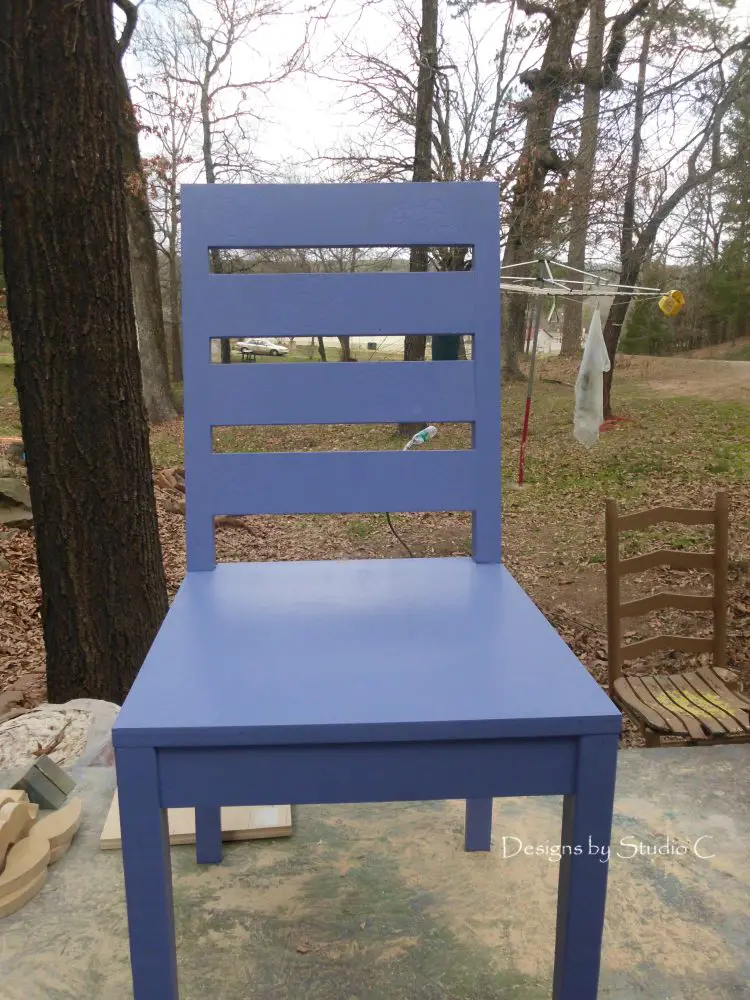how to reverse stencil a chair using vinyl painted chair