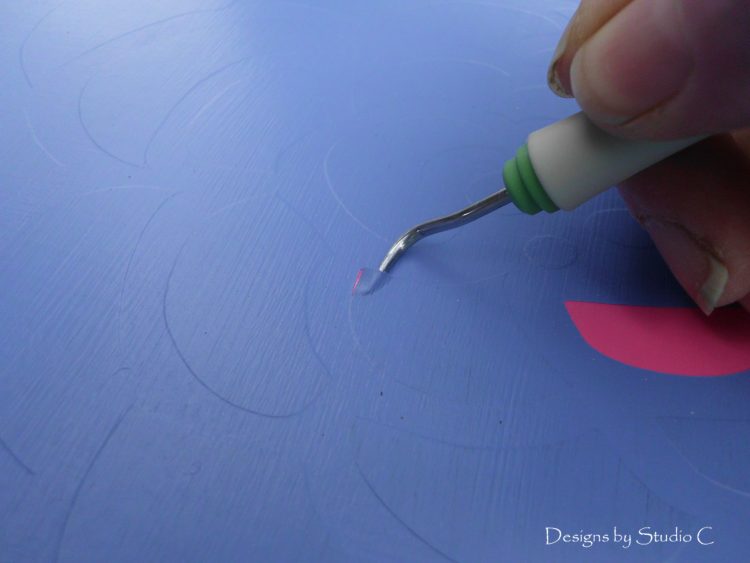 how to reverse stencil a chair using vinyl removing vinyl
