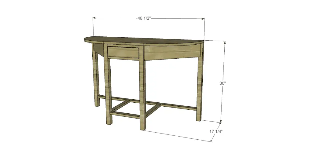 Demilune Table with Straight Sides