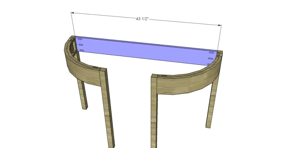 Free Plans to Build a Demilune Console Table_Back Apron